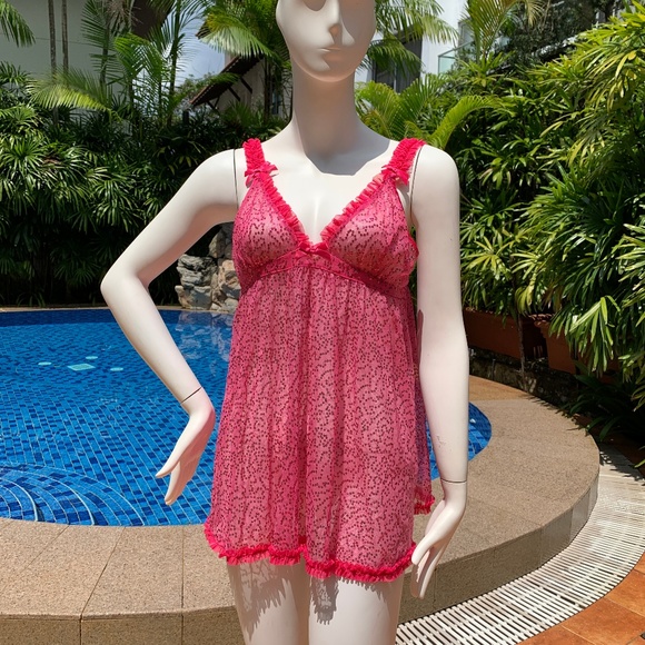 Victoria's Secret Other - Victoria’s Secret Sexy Little Things Pink Negligee, Size Large, Sequins and Bows